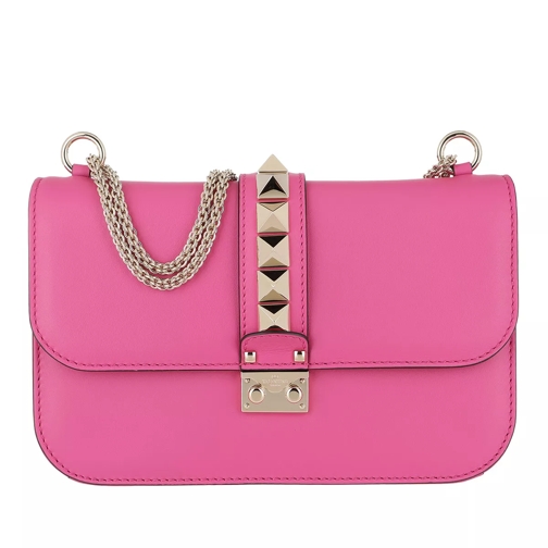 Valentino Garavani Rockstud Lock Shoulder Bag Medium Pink Crossbody Bag