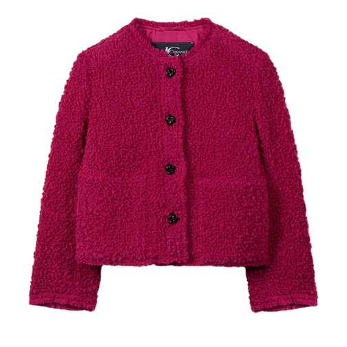 Luisa Cerano Übergangsjacke Tweedjacke aus Bouclé-Wolle berry pink