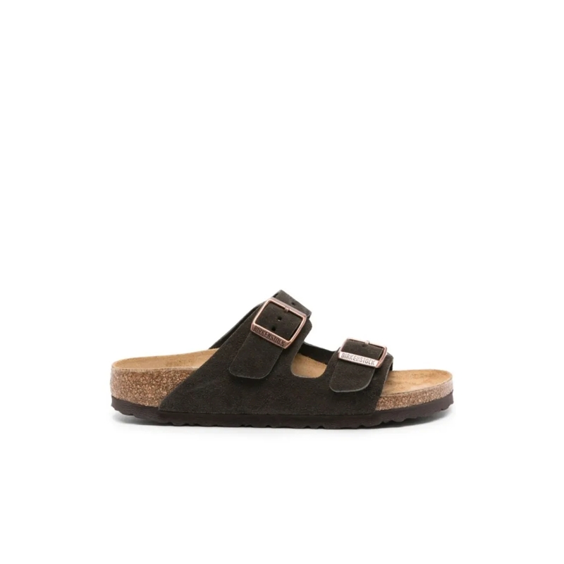 Birkenstock Loafer Arizona Two-Strap Suede Sandals Braun