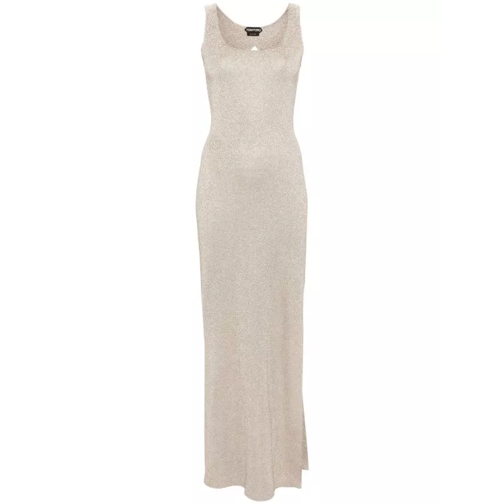 Tom Ford Silver Open-Back Maxi Dress Neutrals 