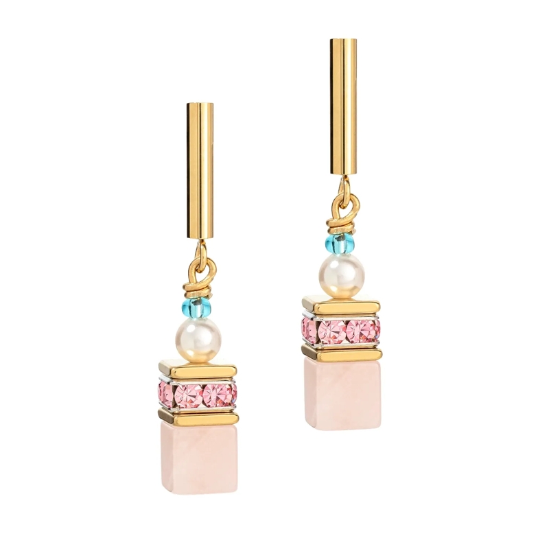 COEUR DE LION Ohrstecker GeoCUBE® Precious Fusion Pearls Ohrringe bunt