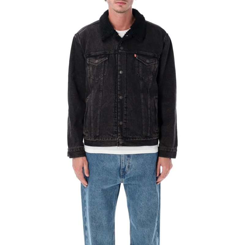 Levi's Doudoune Denim Type Iii Sherpa Trucker Jacket Black