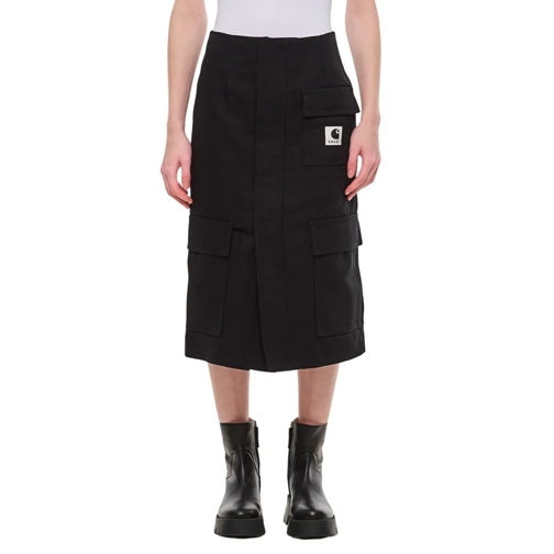 Sacai Midi-Röcke Cotton Skirt Black