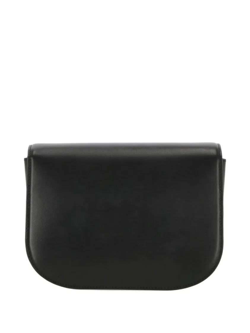 Furla Hobo bags Smooth Black Calf Leather Foldover Top Bag in zwart