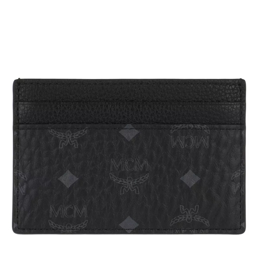 MCM Visetos Leather MixCard Case Mini Black Porta carte di credito