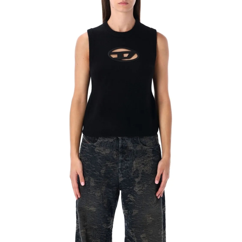Diesel Bluse M-Argarin Wool-Cashmere Tank Top Black