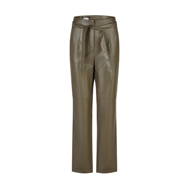 Marc Aurel Lederhose Hose- angeschnittener Bund- Eingrifftaschen- B beige