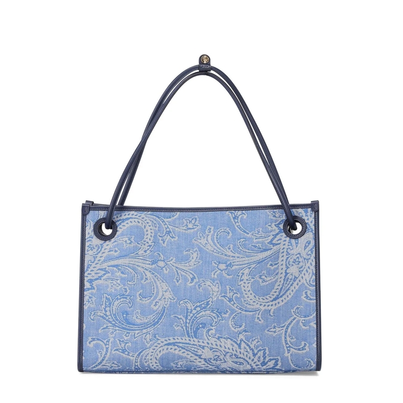 Etro Crossbodytas Shopper Eyes mit Jacquardmuster blau