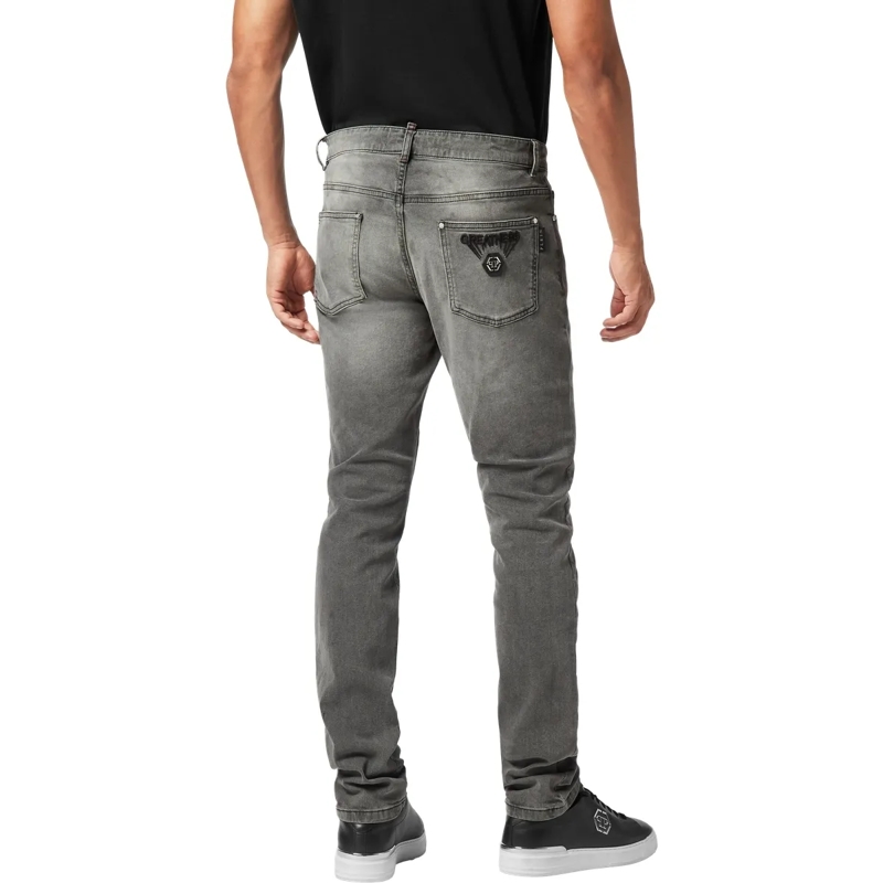 Philipp Plein Jeans mit geradem Bein Supergerader Schnitt hell-grau(Image 2)