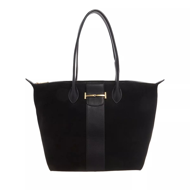 Ted Baker Edala Suede Equestrian Tote Bag Black Shopper