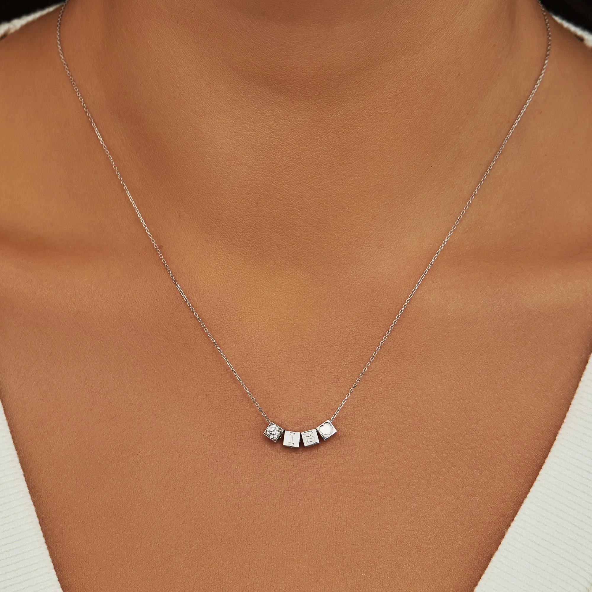 Thumbnail - Isabel Bernard Charms - O White Gold Saint Germain Felie 14 Karat Collier - Gr. unisize - in Silber - für Damen