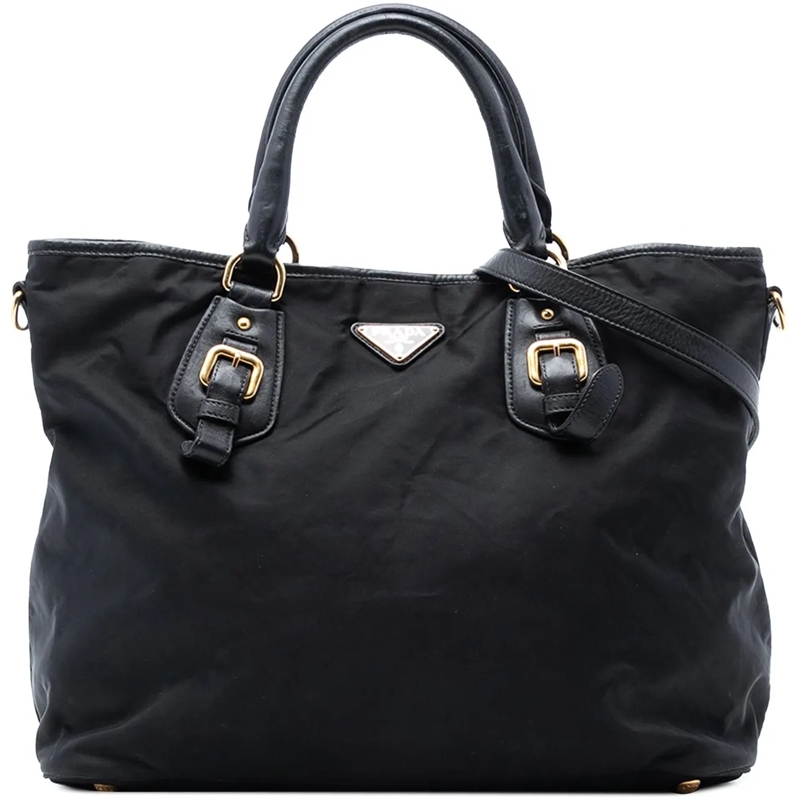 Prada Schultertasche Tessuto Satchel schwarz