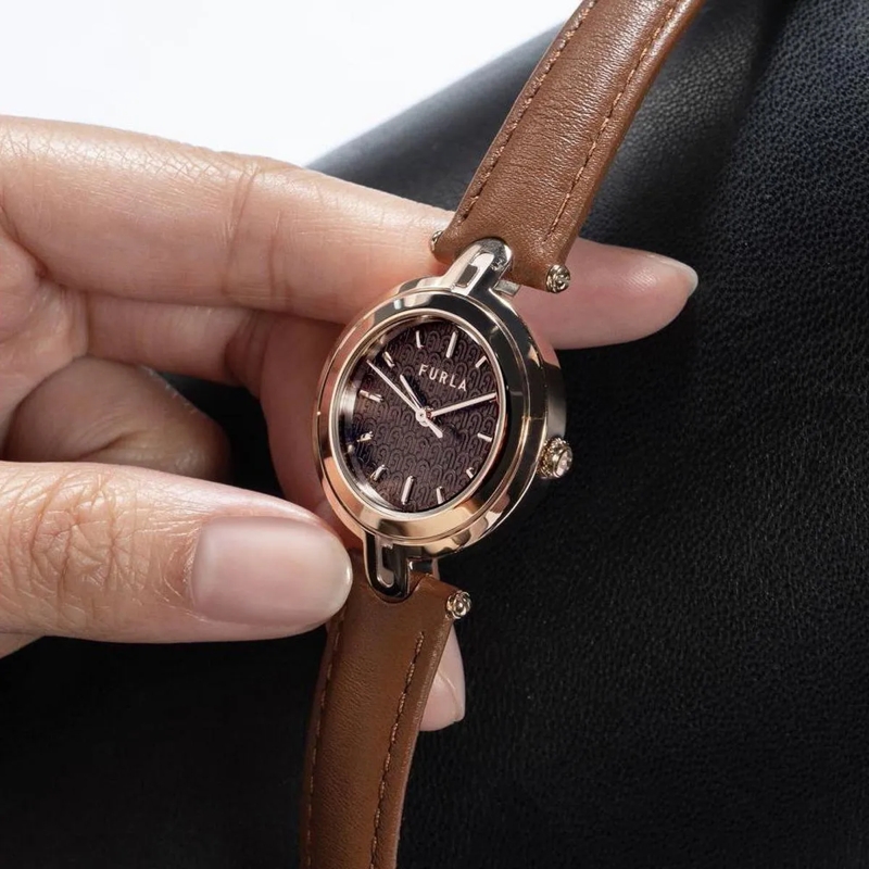 Furla Quarzuhr Quarz Analog Uhr Furla Arch-Bar braun(Image 3)
