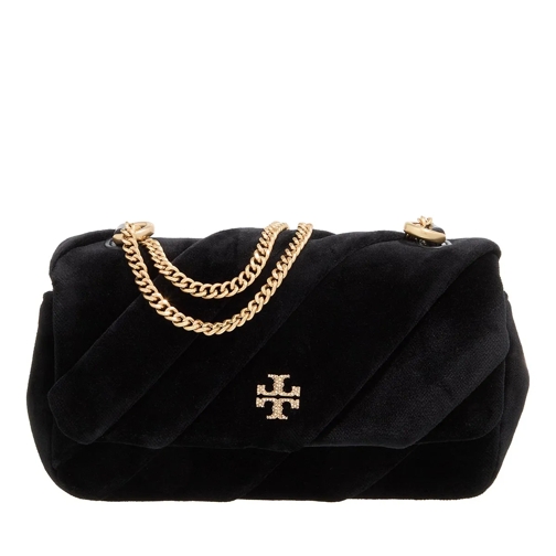 Tory Burch Crossbody Bag Kira Draped Velvet Mini Flap Bag Black