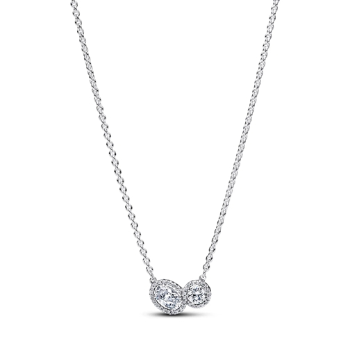 Pandora Collier moyen Embracing Halo Necklace Sterling Silber