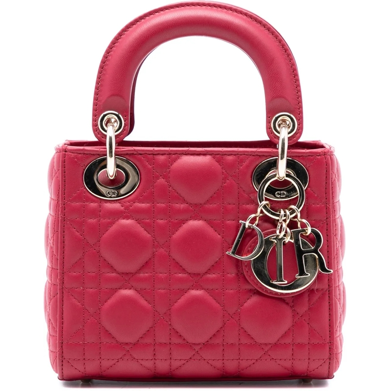Christian Dior Schultertasche Mini Lambskin Cannage Lady Dior rose