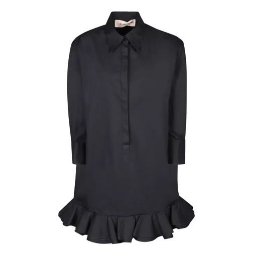 Blanca Vita Long Sleeve Dress With Classic Collar Black 