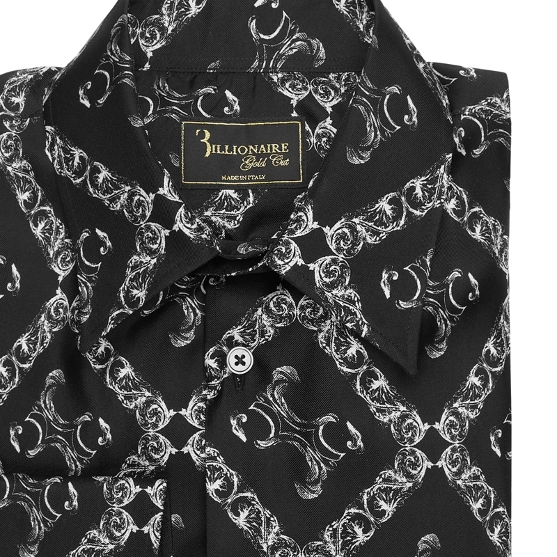 BILLIONAIRE Hemd Hemd Goldschnitt Ls Monogram schwarz(Image 5)