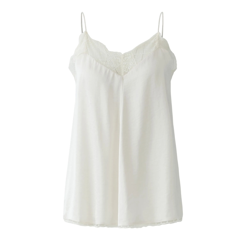 Oui Hemd Spaghetti Top creme