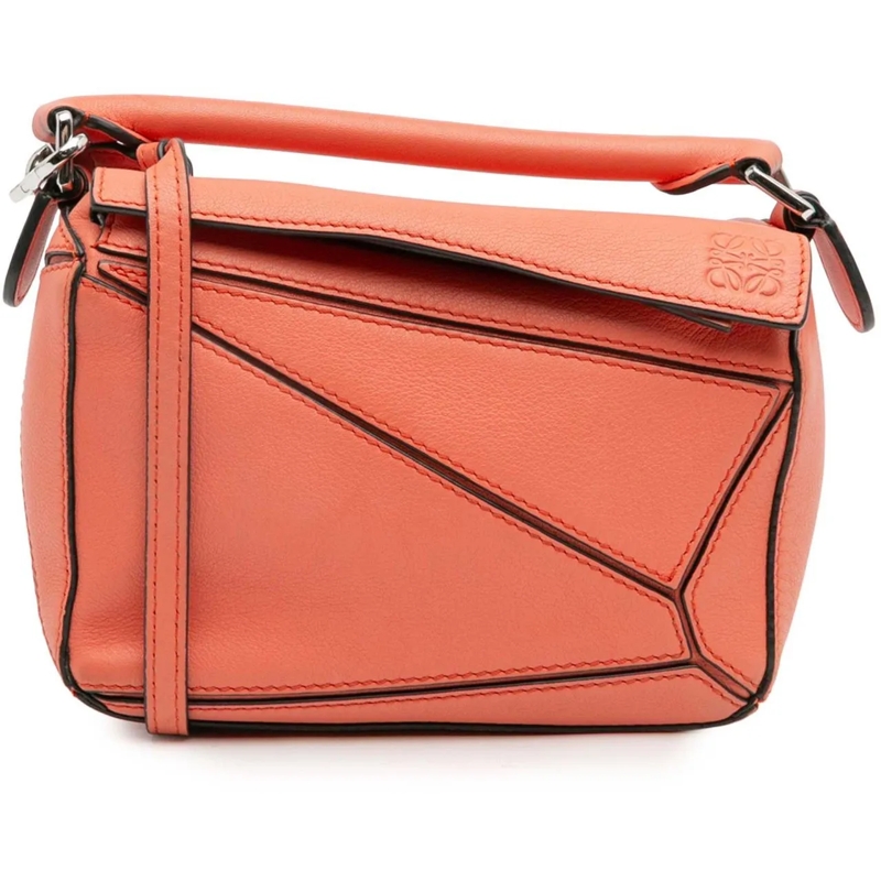 Loewe Schultertasche Mini Calfskin Puzzle Satchel orange