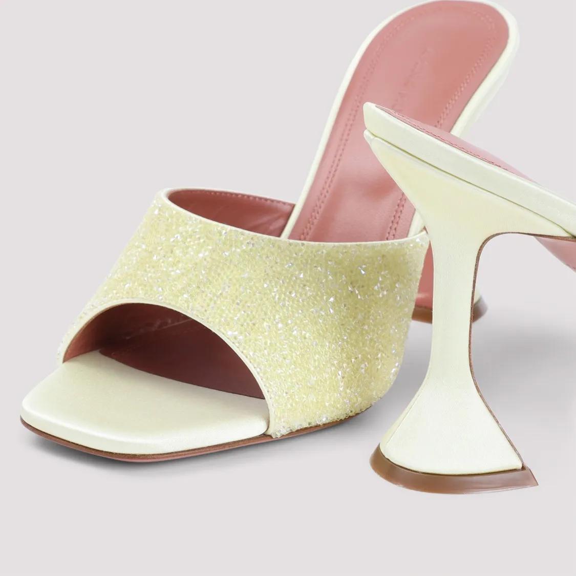 Thumbnail - Amina Muaddi Sandalen - Lupita Crystal Dust 95 Sandals - Gr. 36 (EU) - in Gelb - für Damen