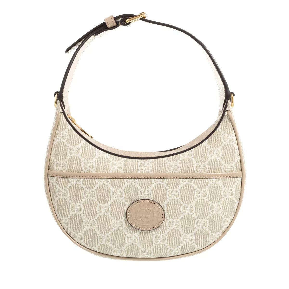 Gucci Halfmoonshaped Mini Bag with Interlocking G Beige Oatmeal