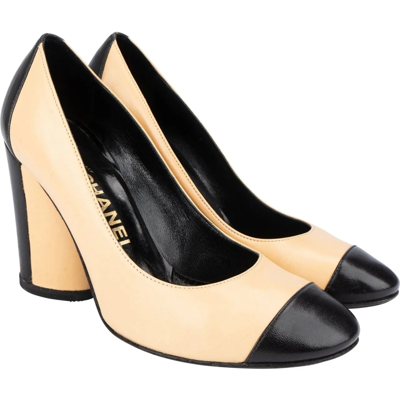 Chanel Pumps Chanel Bicolor Leather Heels (35,5) beige