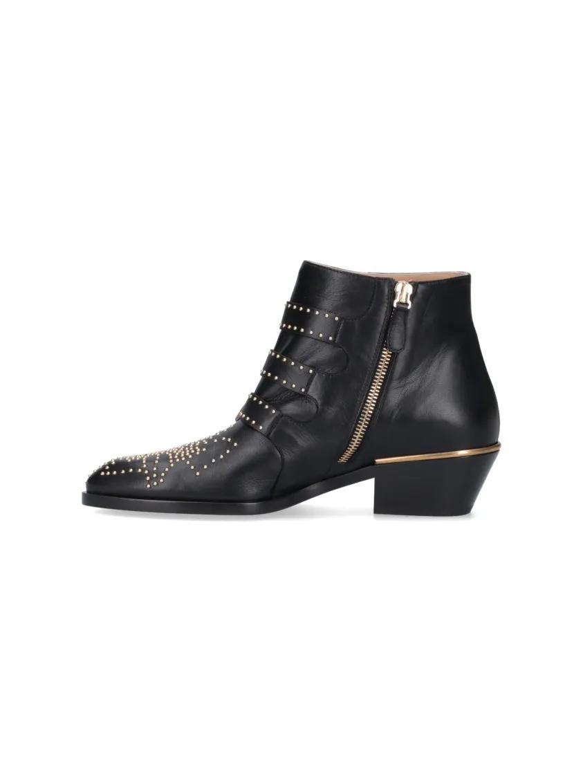 Thumbnail - Chloé Stiefel & Boots - Susanna Leather Studs Boots - Gr. 42 (EU) - in Schwarz - für Damen