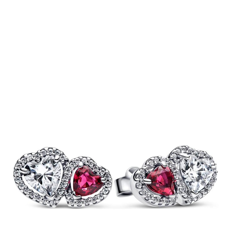 Pandora Creolen Hearts stud earrings with cherries jubilee red cry Sterling silver