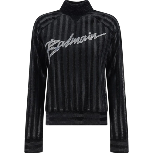 Balmain Sweatshirts Balmain High-Neck Logo Sweater schwarz