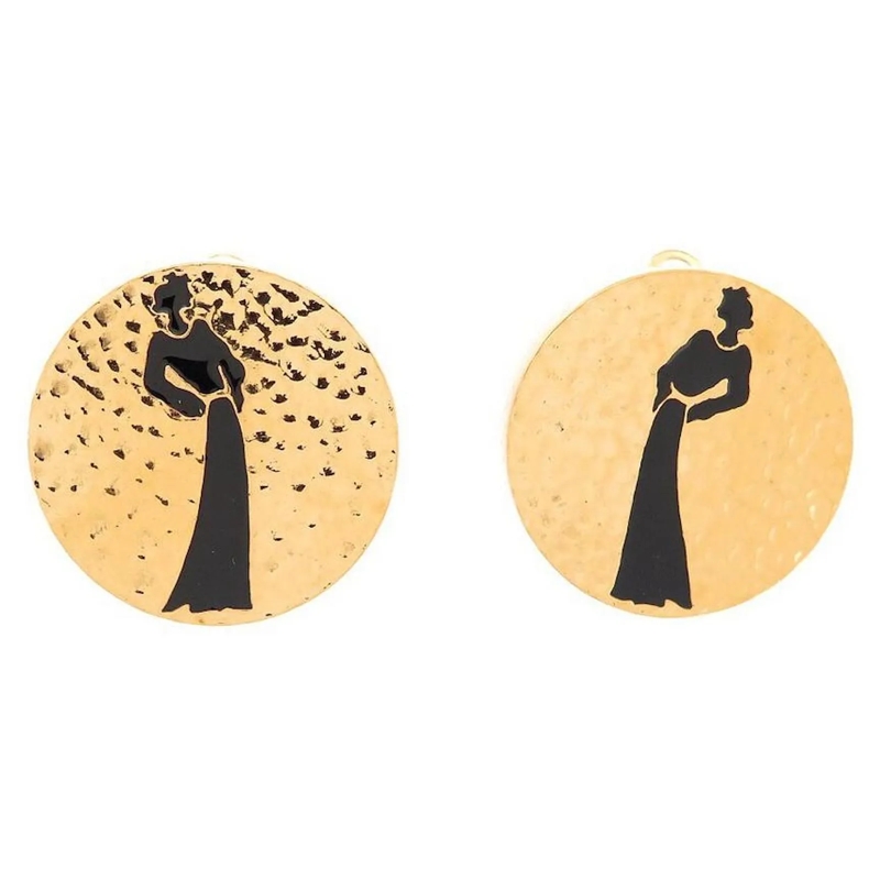 Chanel Ohrstecker CHANEL SILHOUETTE COCO DE CASTELLANE OHRRINGE 1985 gold