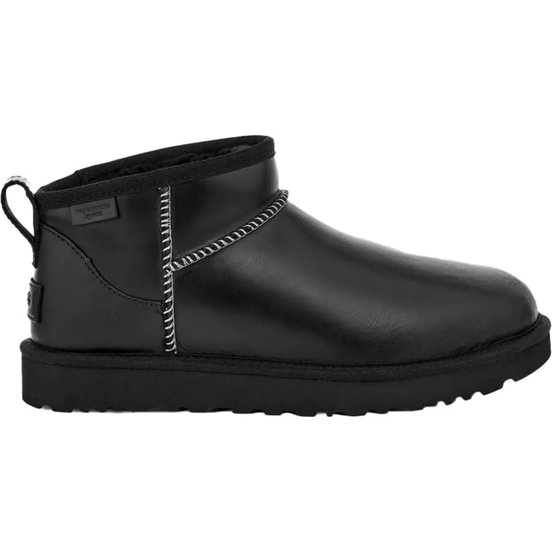 UGG Bottes Stivali Classic Ultra Mini Leather Regenerate schwarz