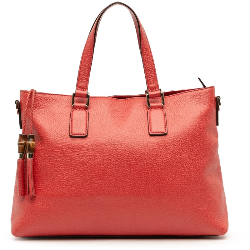 Gucci Sac à bandoulière Leather Bamboo Tassel Satchel rot