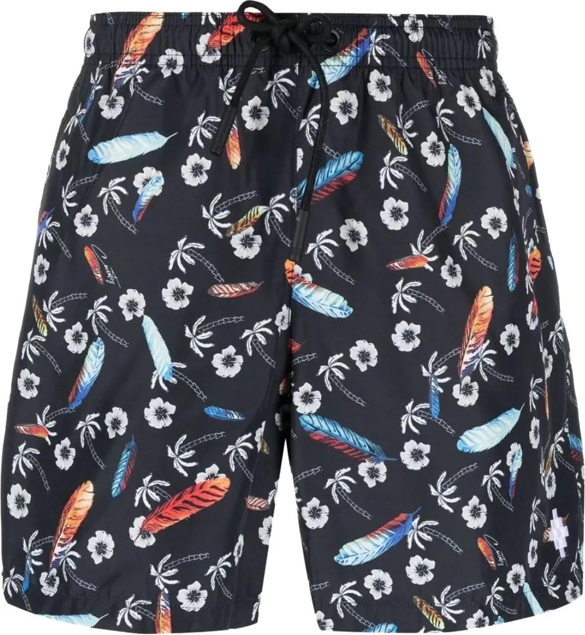 Thumbnail - Marcelo Burlon - Hawaii Print Swim Shorts - Größe S - schwarz