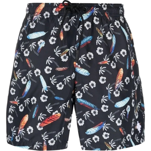 Marcelo Burlon  Hawaii Print Swim Shorts schwarz