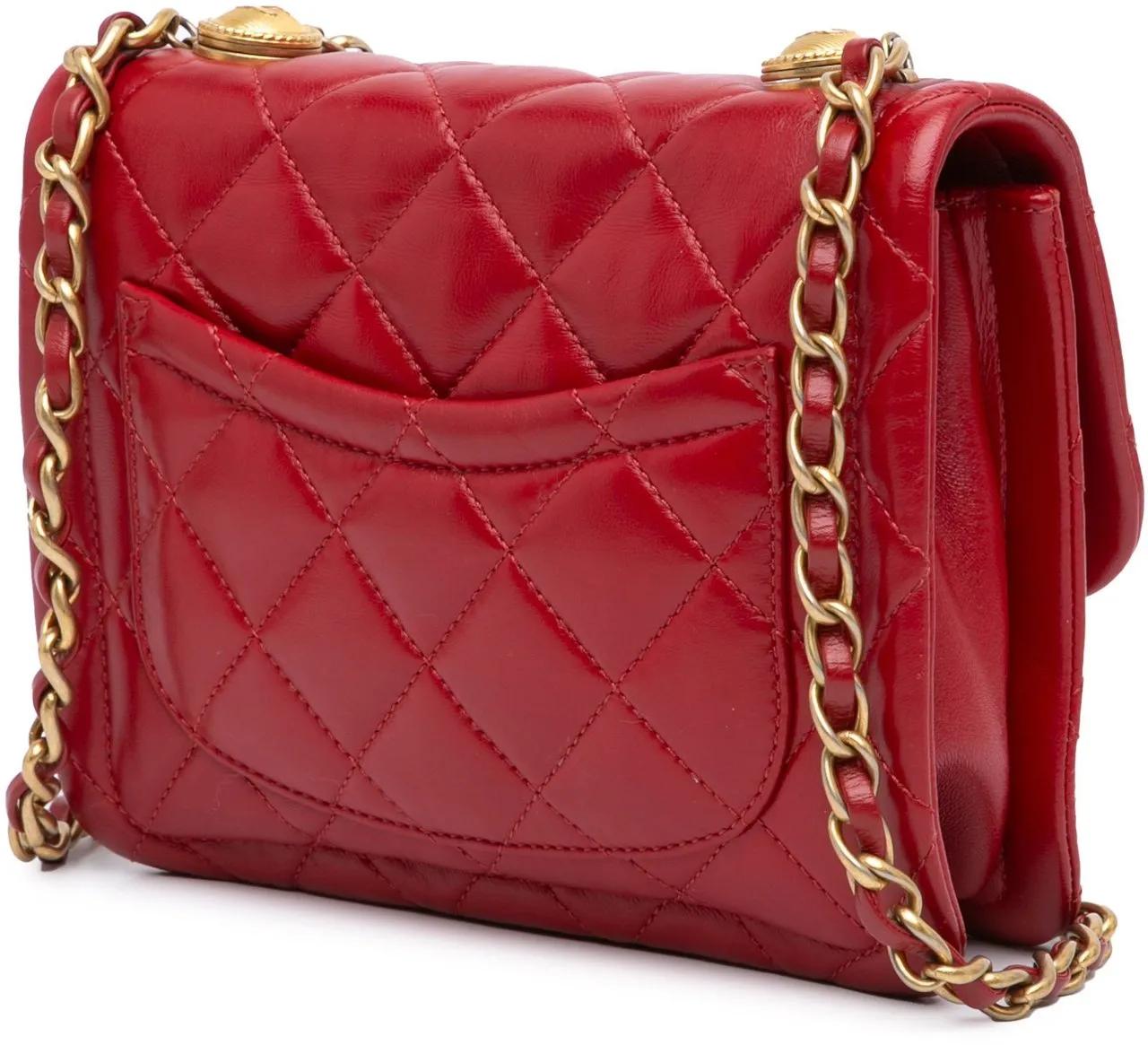 Thumbnail - Chanel Hobo Bags - 2020 Mini Quilted Lambskin Soft Square Flap - Gr. unisize - in Rot - für Damen