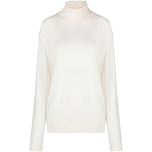 Jil Sander Trui met col Roll Neck Wool Jumper White