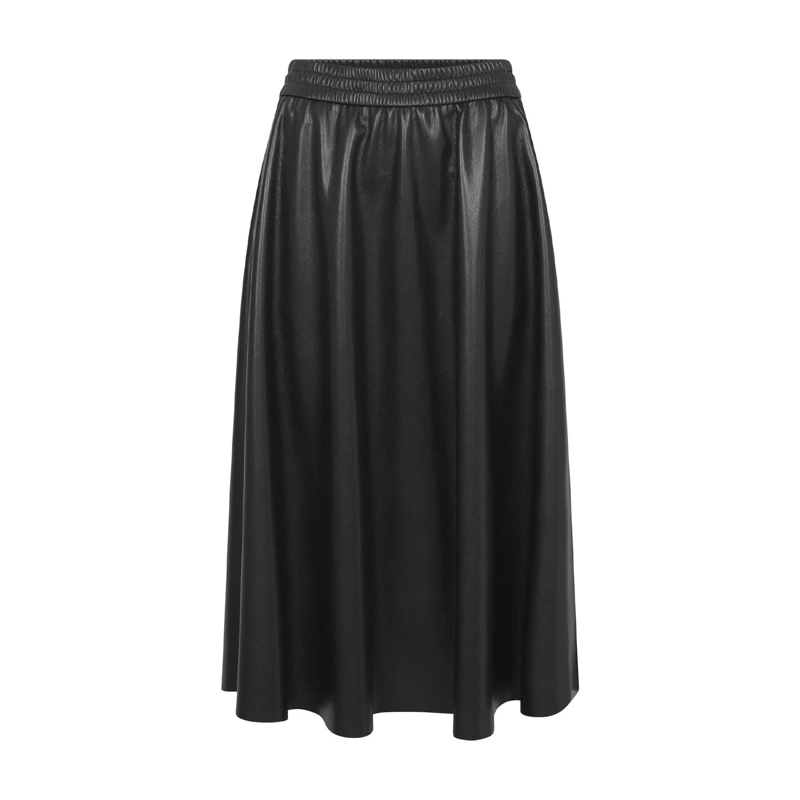 Raffaelo Rossi Jupe midi Midirock Smea aus Lederimitat Schwarz