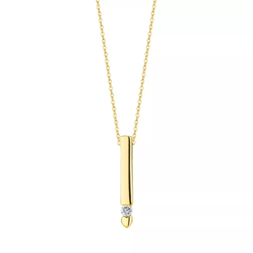 BELORO Diamond Necklace 9Kt Yellow Gold Kurze Halskette