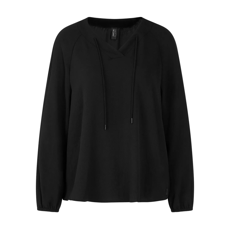 Marc Cain Bluse Blusenshirt mit Kordeln Schwarz