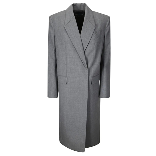 Mugler Manteaux transitionnels Single-Breasted Coat With Side Pockets Grey