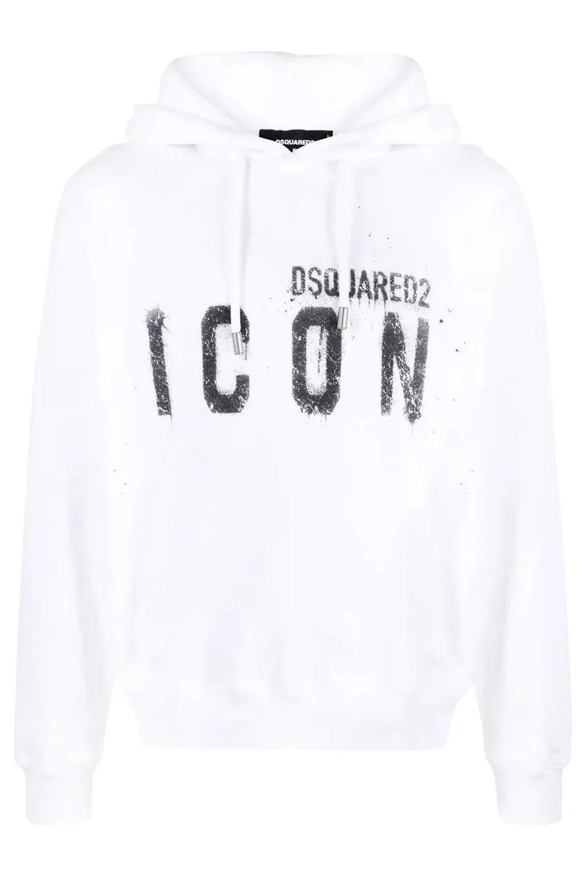Thumbnail - Dsquared2 - Icon Spray C Hoodie - Größe S - weiß