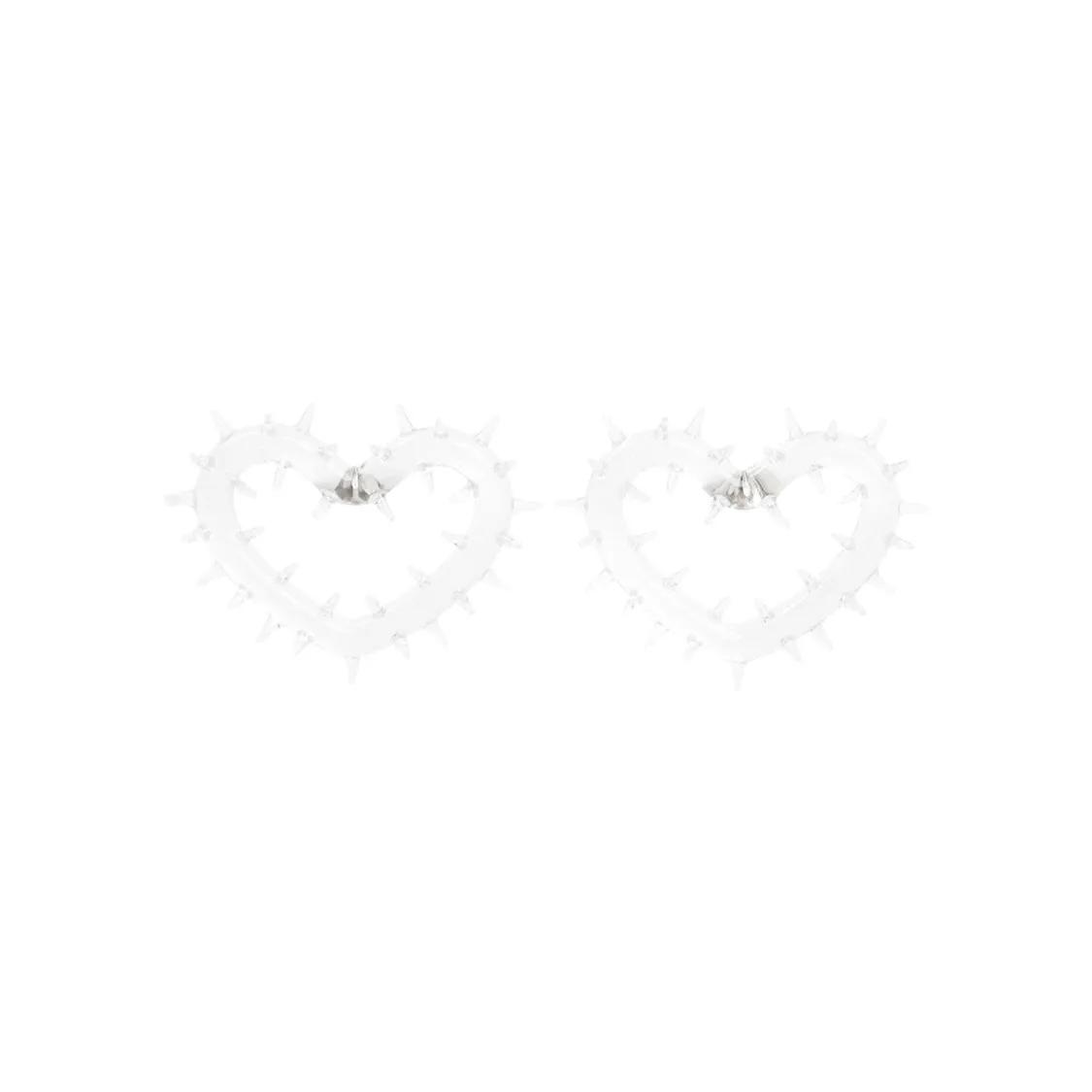 Hugo Ohrringe - Clear Spiky Heart Hoops Earrings - für Damen