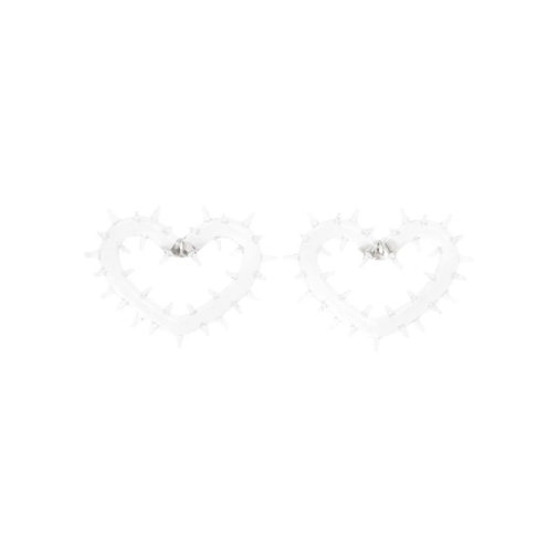 Hugo Clear Spiky Heart Hoops Earrings Neutrals Ohrstecker