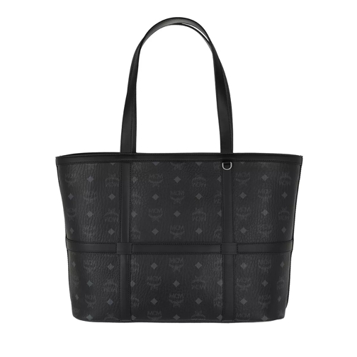 MCM Delmy Visetos Shopper Medium Black Shopping Bag