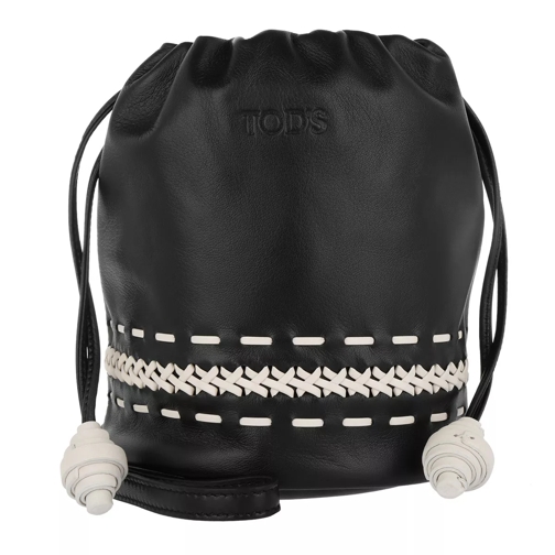 Tod's Mini Bucket Bag Calfskin Black/White Bucket Bag