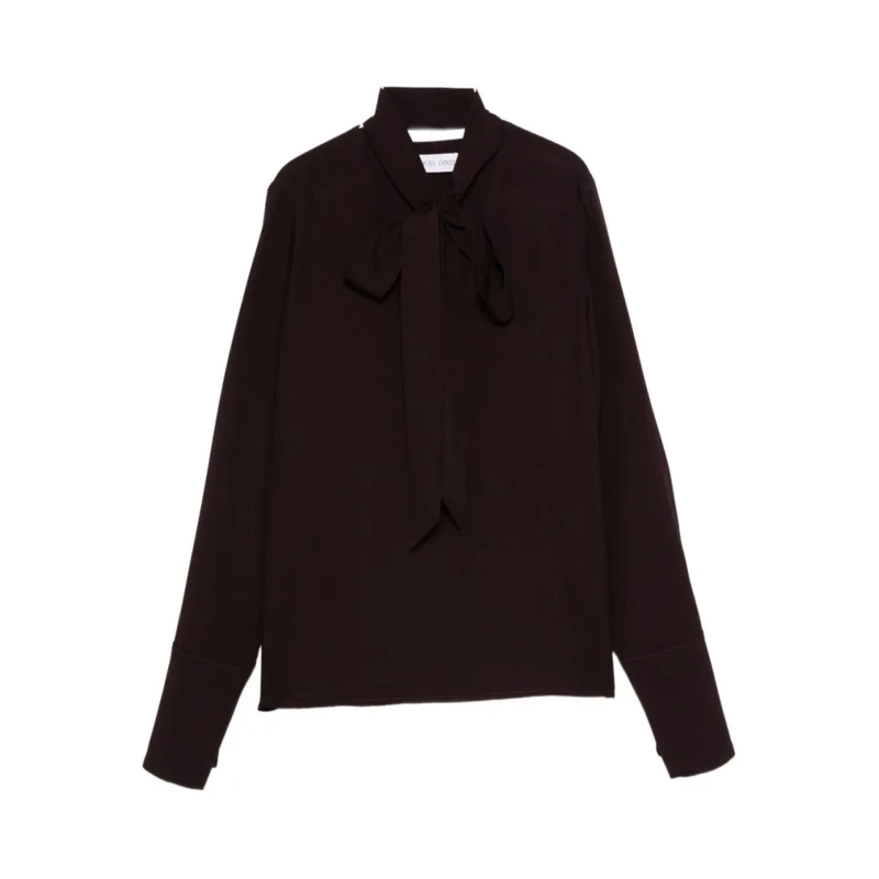 RAQUEL DINIZ Blouse Bordeaux-Enhanced Blouse With Versatile Nektie Det Black