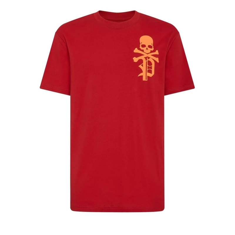 Philipp Plein T-Shirt T-Shirt Skull&Bones rot