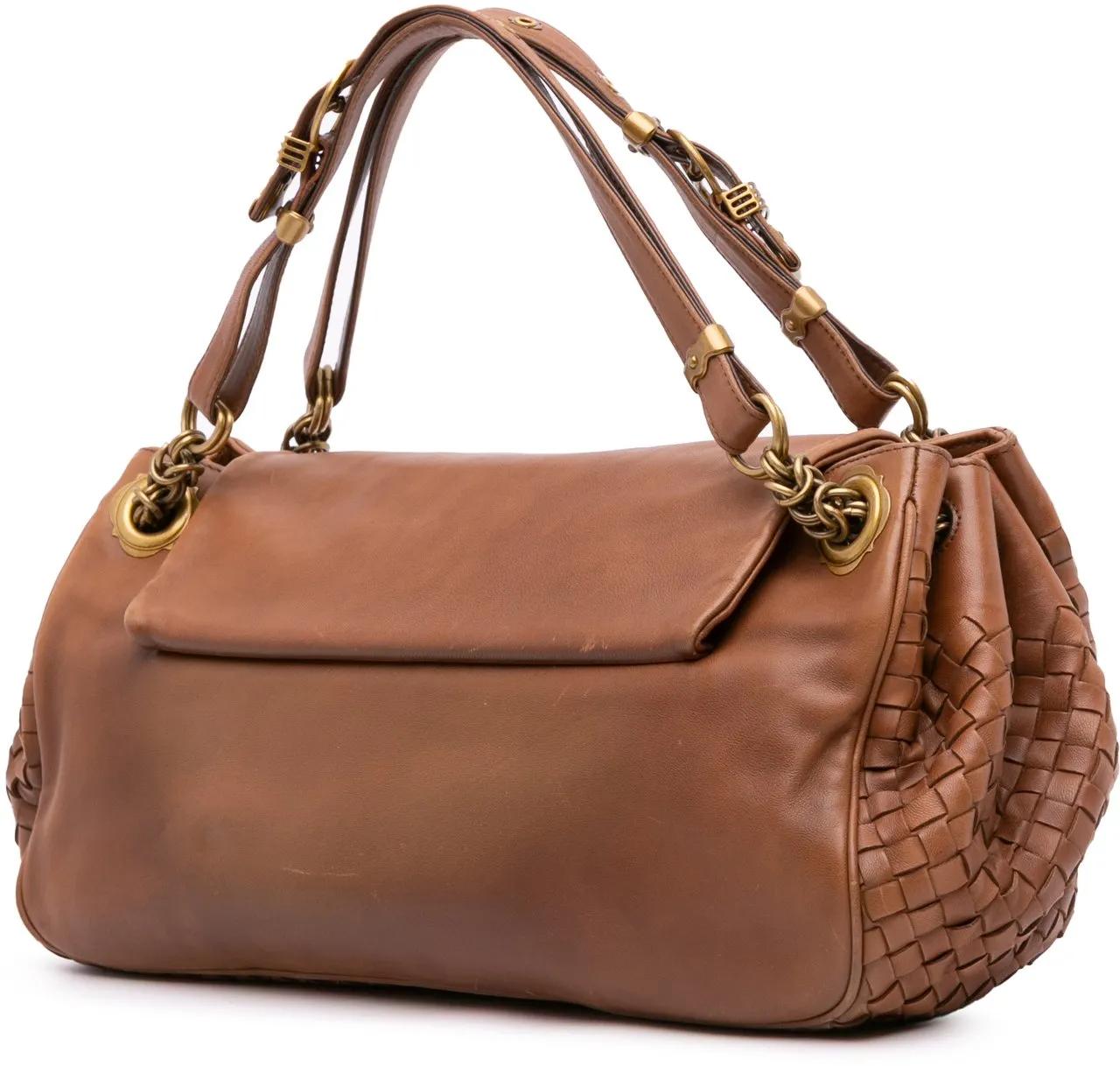 Thumbnail - Bottega Veneta Crossbody Bags - 2000-2007 Nappa Intrecciato Trimmed Napoli Handbag - Gr. unisize - in Braun - für Damen