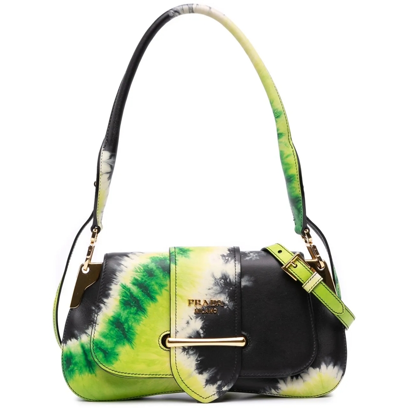 Prada Sac à bandoulière City Calf Tie Dye Sidonie Satchel grün